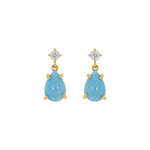 Load image into Gallery viewer, CE97072TQ7X5. 14K Solid Gold Turquoise Drop Dangle Earrings