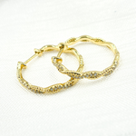 Load image into Gallery viewer, GDT101. 14K Solid Gold Cross Hoop Earrings