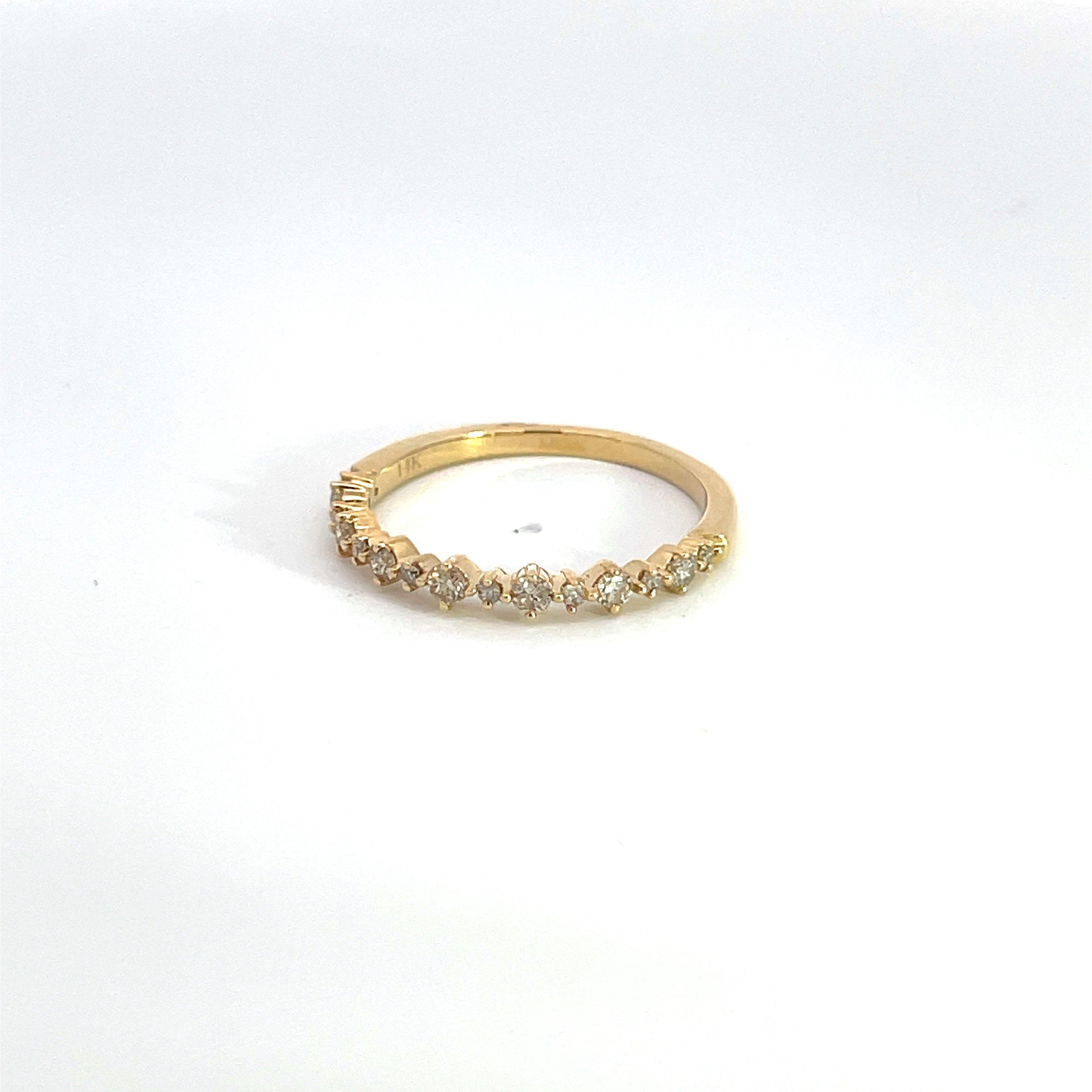 14k Solid Yellow Gold Diamond Ring