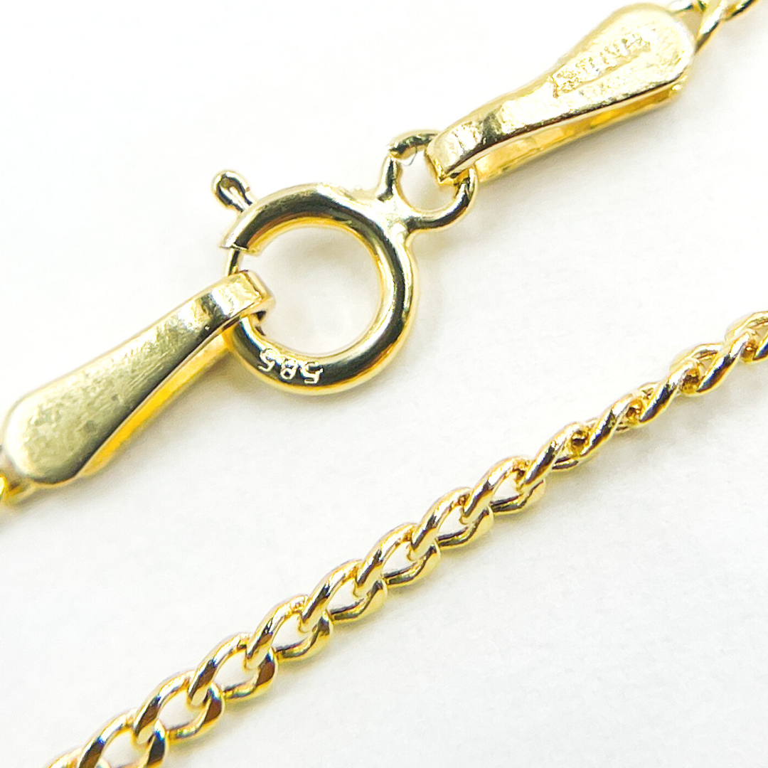 14K Gold Flat Curb Necklace