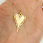 Load image into Gallery viewer, 14K Solid Gold Diamond Heart Shape Charm. GDP15