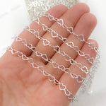 Load image into Gallery viewer, Sterling Silver Open Textured Heart Chain