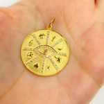 Load image into Gallery viewer, 14K Solid Gold Diamond Evil Eye & Symbols Charm. GDP193