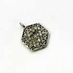 Load image into Gallery viewer, DC415. Diamond Sterling Silver Hexagon Charm