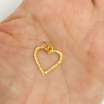 Load image into Gallery viewer, 14K Solid Gold Diamond Heart Shape Charm. GDP87