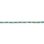 Load image into Gallery viewer, BTO65046TQ. 14K Solid Gold Diamond Baguette and Turquoise Fancy Bracelet