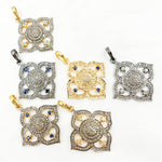 Load image into Gallery viewer, DP298. Diamond & Sterling Silver Flower Pendant with Gemstone
