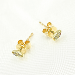 Load image into Gallery viewer, 14k Solid Yellow Gold Diamonds Evil Eye Stud Earrings. ER115071Y
