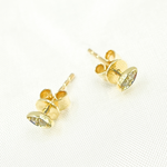 Load image into Gallery viewer, ER115071Y. 14k Solid Yellow Gold Diamonds Evil Eye Stud Earrings