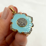 Load image into Gallery viewer, DP520. Diamond & Sterling SilverFlower Enamel Pendant