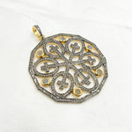 Load image into Gallery viewer, DP169. Diamond Sterling Silver Round Cross Pendant with Gemstone