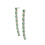 Load image into Gallery viewer, EFG52175EM. 14k Solid Gold Diamond and Emerald Circles Dangle Earrings