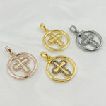 Load image into Gallery viewer, DP462. Diamond Sterling Silver Round Cross Pendant