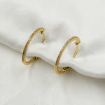 Load image into Gallery viewer, EHE56120. 14k Solid Gold Diamond Hoops