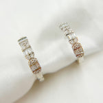 Load image into Gallery viewer, HP402527. 14K Solid Gold Diamond Baguette Hoop Earring