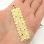 Load image into Gallery viewer, DP152. Diamond Sterling Silver Rectangle Pendant with Gemstone