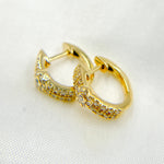 Load image into Gallery viewer, HP400798. 14K Solid Gold Baguette Diamond Huggies