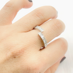 Load image into Gallery viewer, 14K Solid Gold Diamond Double Line Ring.