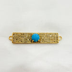 Load image into Gallery viewer, DC9. Silver Diamond and Gemstone Rectangle Connector