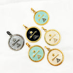 Load image into Gallery viewer, Diamond Sterling Silver Round Enamel Pendant