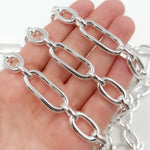 Load image into Gallery viewer, Shop Now Sterling Silver Smooth Long and Short Link Chain