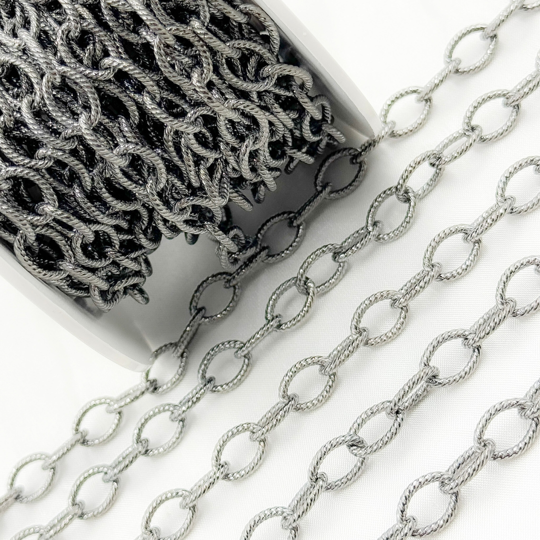 Buy  Sterling Silver Textured Cable Chain