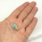 Load image into Gallery viewer, CB96325. 14k Solid Gold Diamond and Gemstone Eye Bracelet