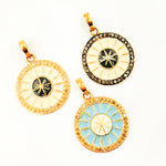 Load image into Gallery viewer, DP591A. Diamond Sterling Silver Round Star Enamel Pendant