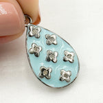 Load image into Gallery viewer, Silver Drop Flower Enamel Pendant