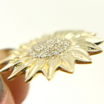 Load image into Gallery viewer, GDP189. 14K Solid Gold Diamond Flower Charm