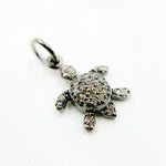 Load image into Gallery viewer, DC434. Diamond Sterling Silver Black Rhodium Turtle Charm
