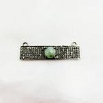 Load image into Gallery viewer, DC10. Silver Diamond and Gemstone Rectangle Connector