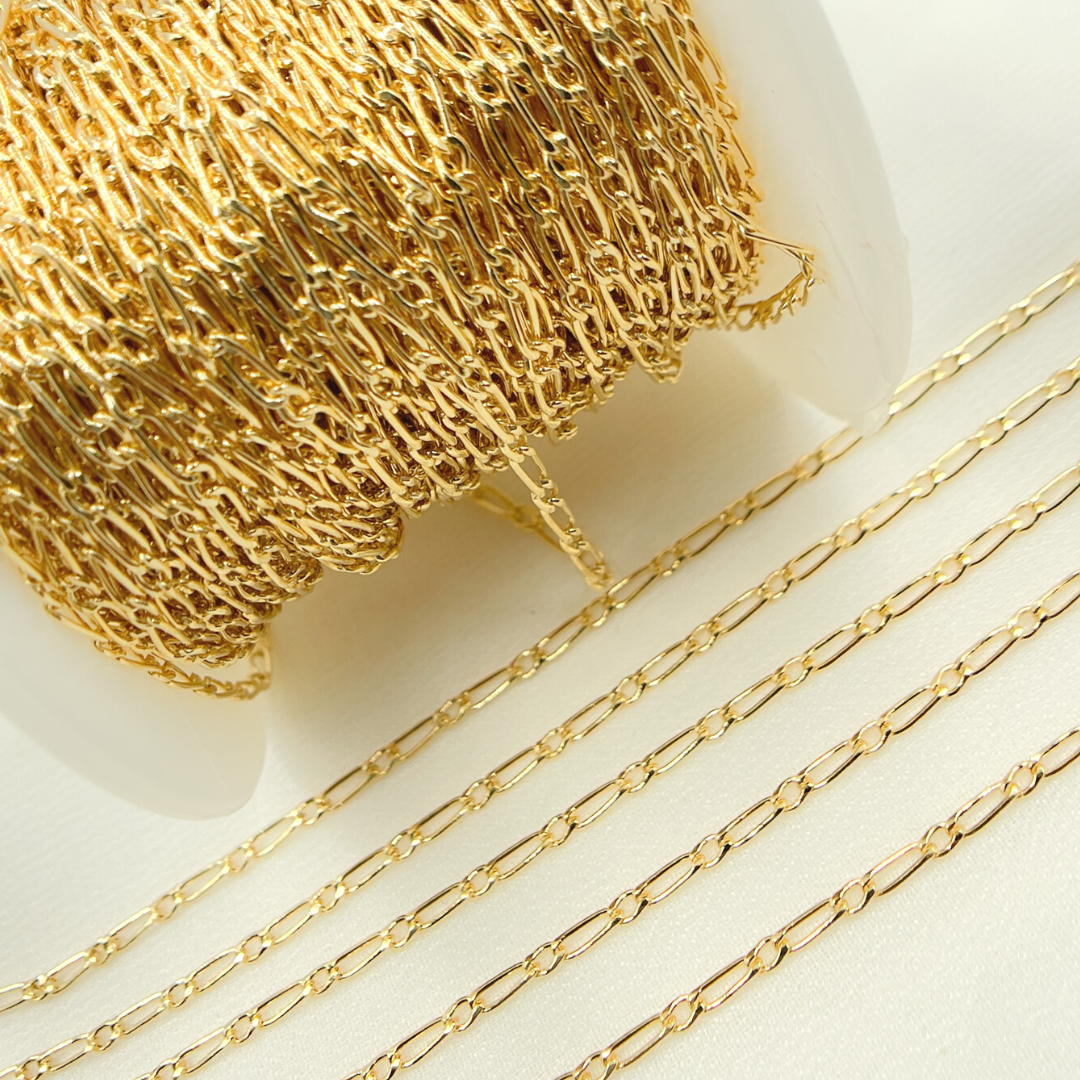 2411CHRGF. 14K Gold Filled Flat Oval & Round Link Curb Chain