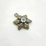 Load image into Gallery viewer, DSC033. Diamond Sterling Silver Flower Charm with Gemstone
