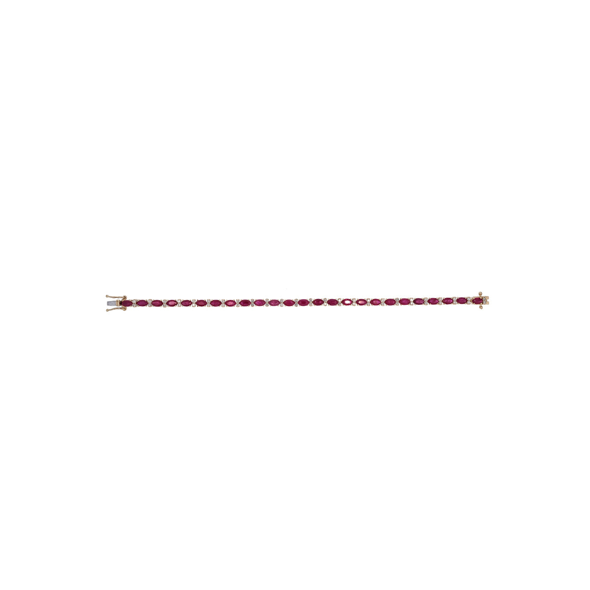 CB97294RU5X3. 14k Solid Gold Diamond and Ruby Bracelet