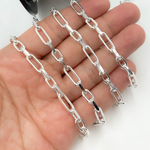 Load image into Gallery viewer, Sterling Silver Diamond Cut Long & Short Link Chain