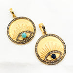 Load image into Gallery viewer, Diamond Sterling Silver Round Eye Pendant with Gemstone