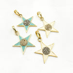 Load image into Gallery viewer, DP773A. Diamond Sterling Silver Star Enamel Pendant