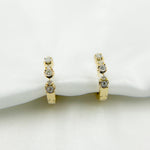 Load image into Gallery viewer, HP402027. 14K Solid Yellow Gold Diamond Huggies