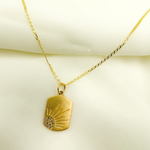 Load image into Gallery viewer, 14K Solid Gold Diamond Rectangle Shape Charm with Sun. GDP48