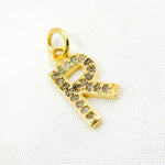 Load image into Gallery viewer, DC506. Diamond Sterling Silver Letter "R" Charm