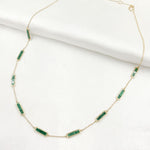 Load image into Gallery viewer, NT404706. 14K Solid Gold Malakite Bars Necklace