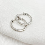 Load image into Gallery viewer, HP115374. 14K Solid Gold Diamond Huggies