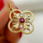 Load image into Gallery viewer, GDP383. 14K Solid Gold Diamond and Gemstone Flower Charm