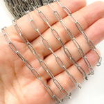 Load image into Gallery viewer, Oxidized Sterling Silver Hammered Paperclip Link Chain