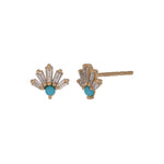 Load image into Gallery viewer, EFD54403. 18K Solid Gold Diamond & Gemstone Earring