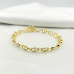 Load image into Gallery viewer, BR402447. 14k Solid Gold Diamond Marina Link Bracelet