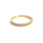 Load image into Gallery viewer, 14K Solid Gold Diamond Double Line Ring.