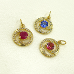 Load image into Gallery viewer, 14K Solid Gold Diamond Circle Charm. GDP129