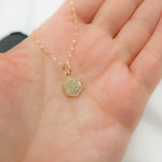Load image into Gallery viewer, 14K Solid Gold Hexagon Shape Charm with Diamonds. GDP399
